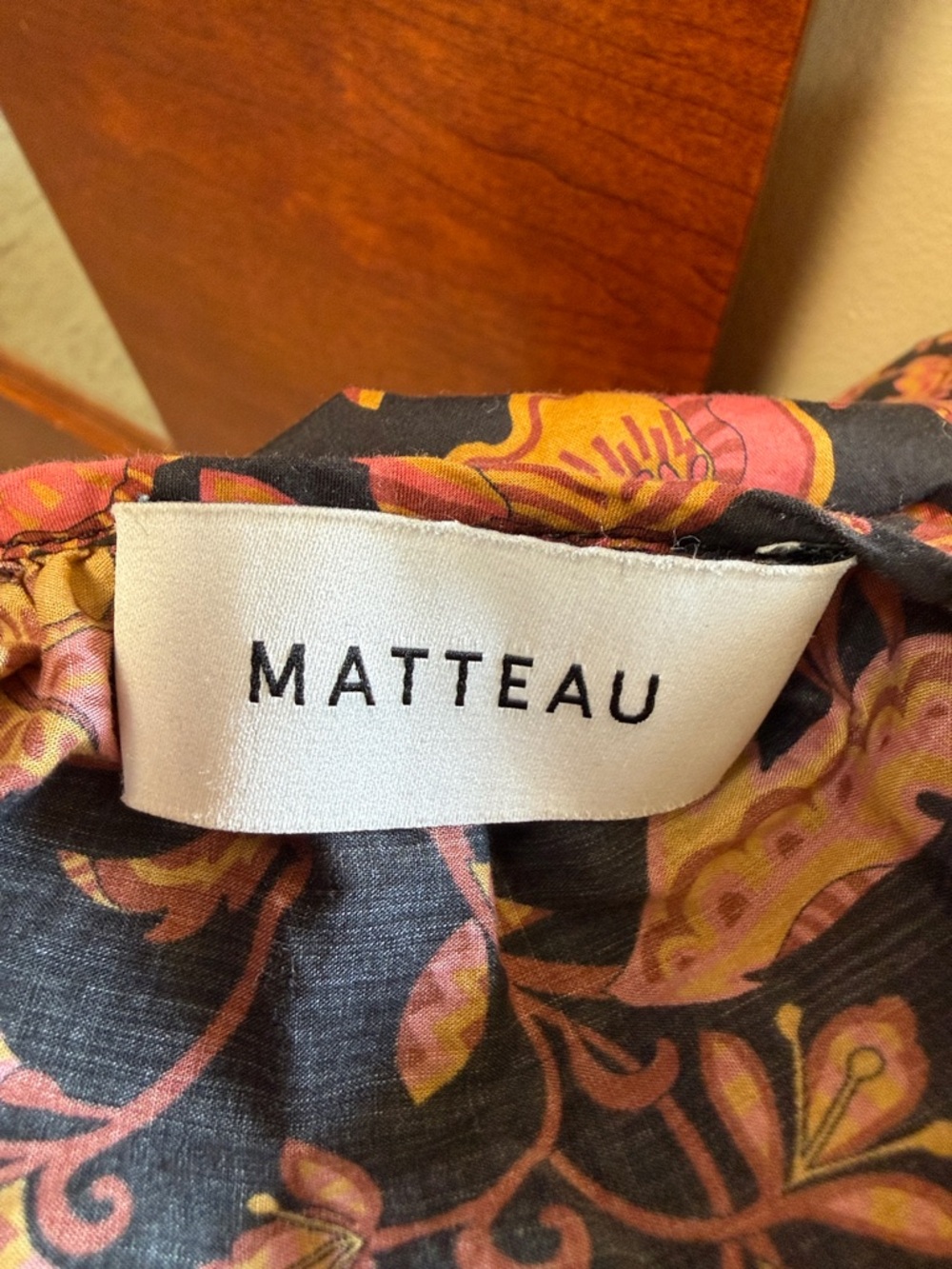 Matteau Floral Cotton Poplin Tiered Midi Dress Open Back Matteau Size 1 / US 2 - Picture 10 of 12